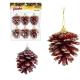 Kit Enfeite Pinha de natal com 12und 4cmx4cm - Zein
